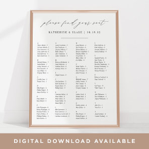 Please Find Your Seat | Alphabetical Seating Chart
