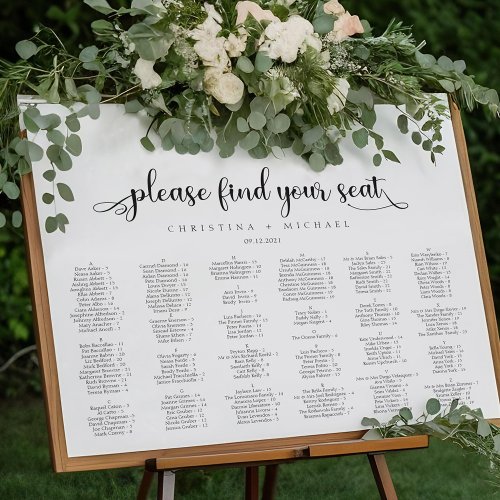 Please find your seat black wedding seating chart