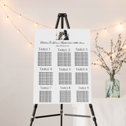 Please find Your Seat Calligraphy Seating Chart  Foam Board