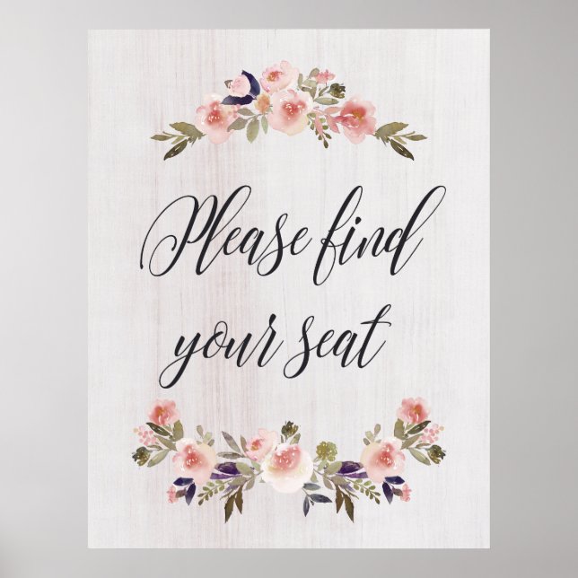 Please find your seat sign poster (Front)