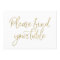 "Please find your table" Stylish Gold Sign