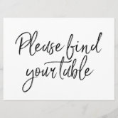 Find your Seat Wedding Seating Chart Title Card