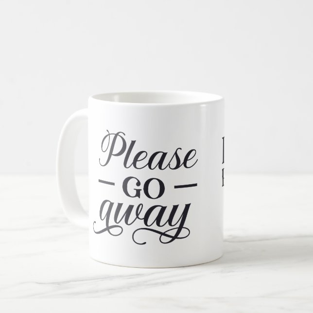 Please Go Away Reading A Book Coffee Mug (Front Left)