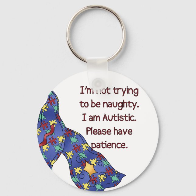 Please Have Patience Autism Awareness Keychain (Front)