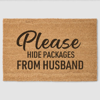 Please Hide Packages From Husband Fiber Doormat