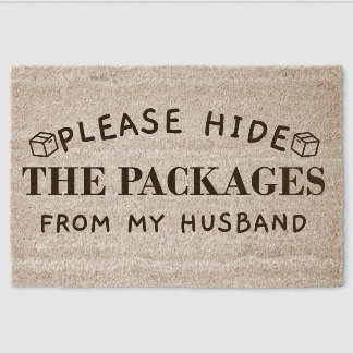 Please Hide Packages From My Husband Fiber Doormat