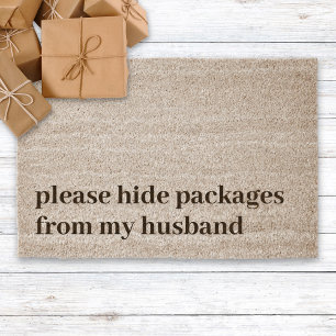 Please Hide Packages From My Husband Fiber Doormat