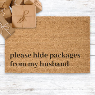 Please Hide Packages From My Husband Fiber Doormat