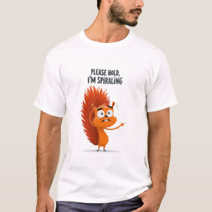Please Hold Im Spiraling Funny Anxious Squirrel T-Shirt