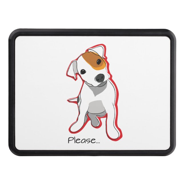 "Please" Jack Russell Terrier Hitch Cover (Front)