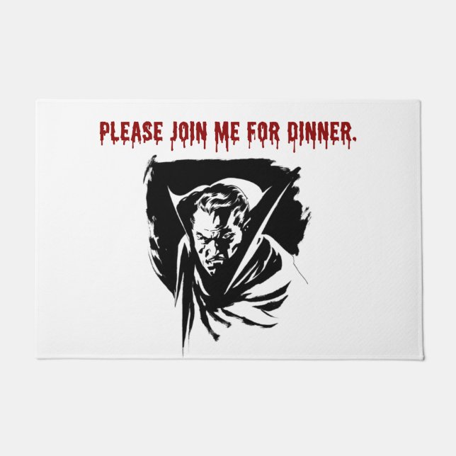 Please join me for dinner vampire doormat (Front)