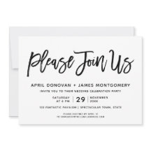 Please Join Us Brush Typography Wedding