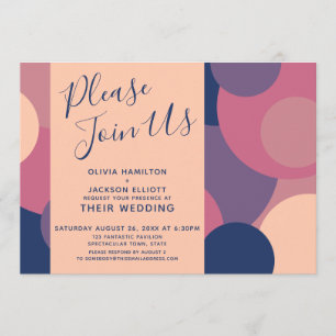 Please Join Us Colorful Circles Wedding Invitation