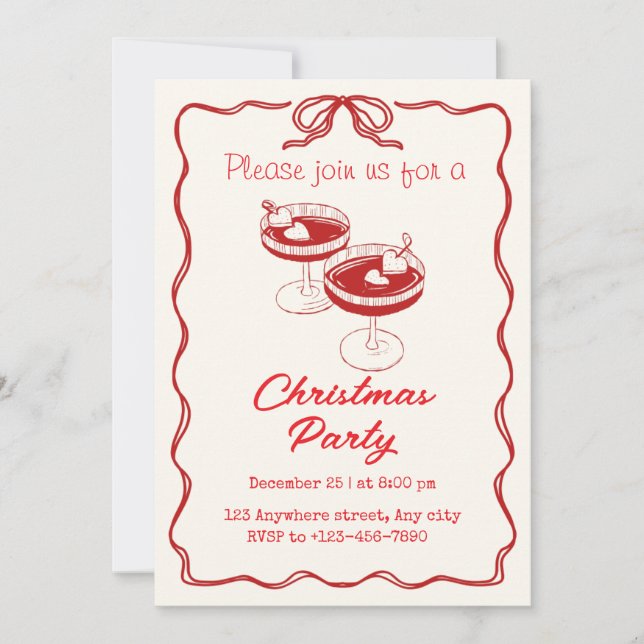Please join us for a Christmas party  Holiday Card (Front)