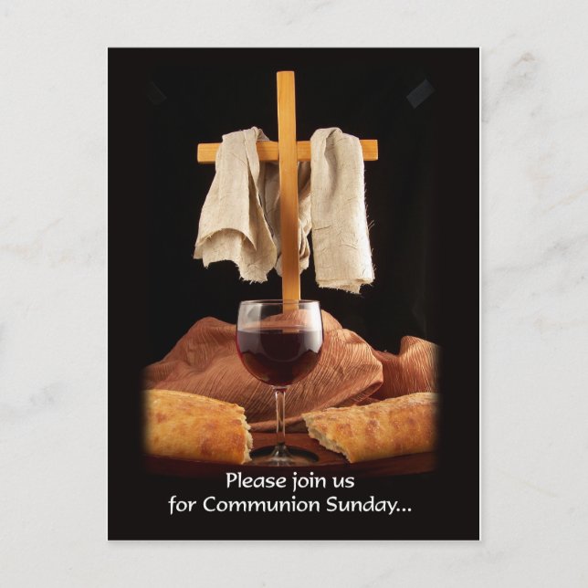 "Please Join Us for Communion Sunday" postcard (Front)