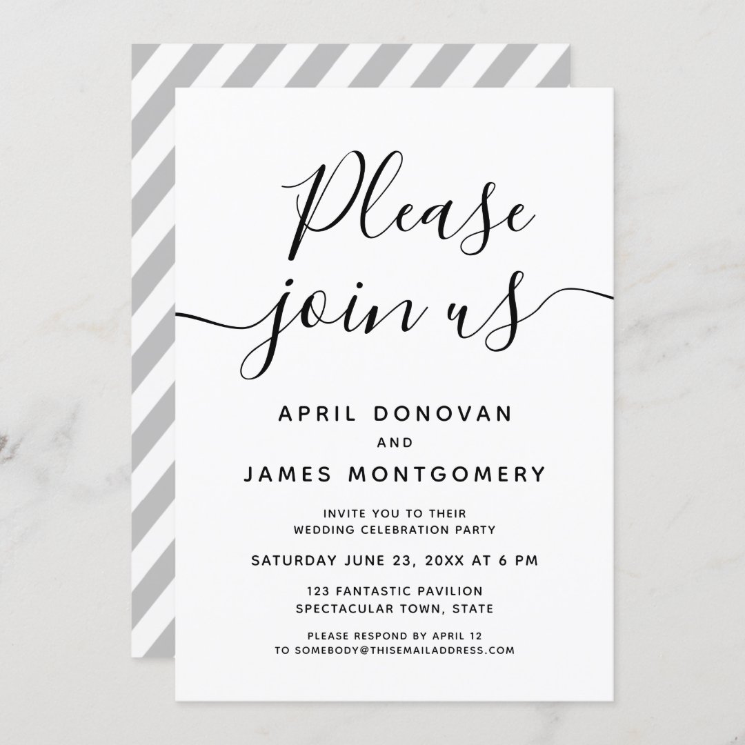 Please Join Us Typography Wedding Invitation | Zazzle