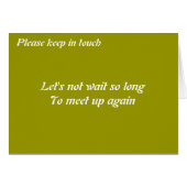 Please keep in touch (Front Horizontal)