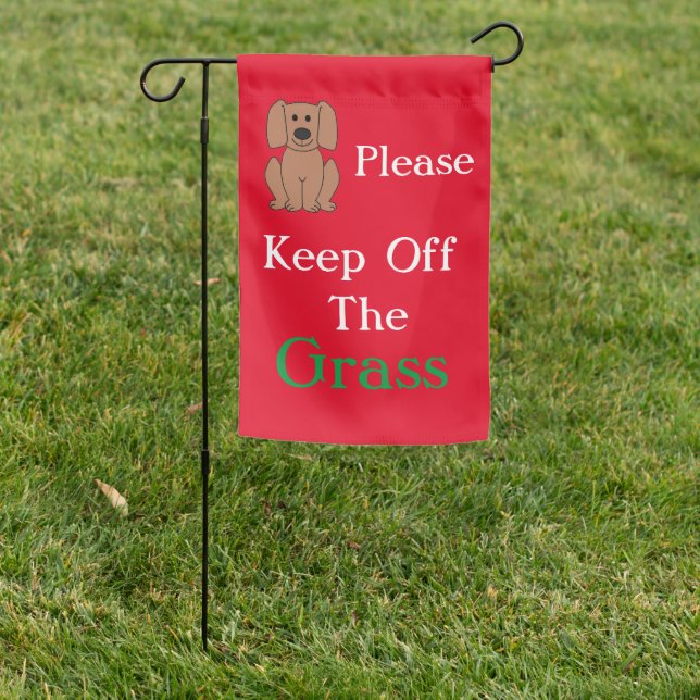 Please Keep Off Grass  Garden Flag (In SItu)