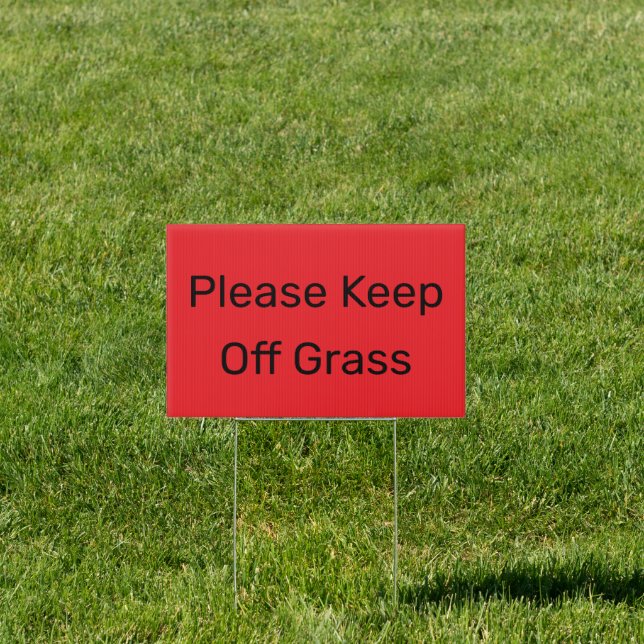 Please Keep Off Grass Red Sign (Insitu)