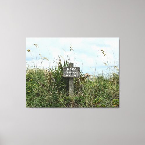 Please Keep Off Sea Oats Canvas Print