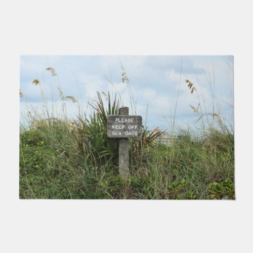 Please Keep Off Sea Oats Sign Doormat