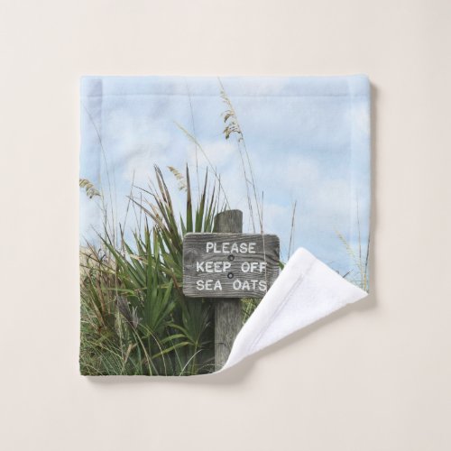 Please Keep Off Sea Oats Wash Cloth