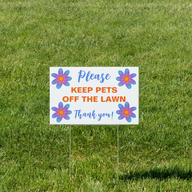 Please Keep Pets Off The Lawn Yard Sign (Insitu)