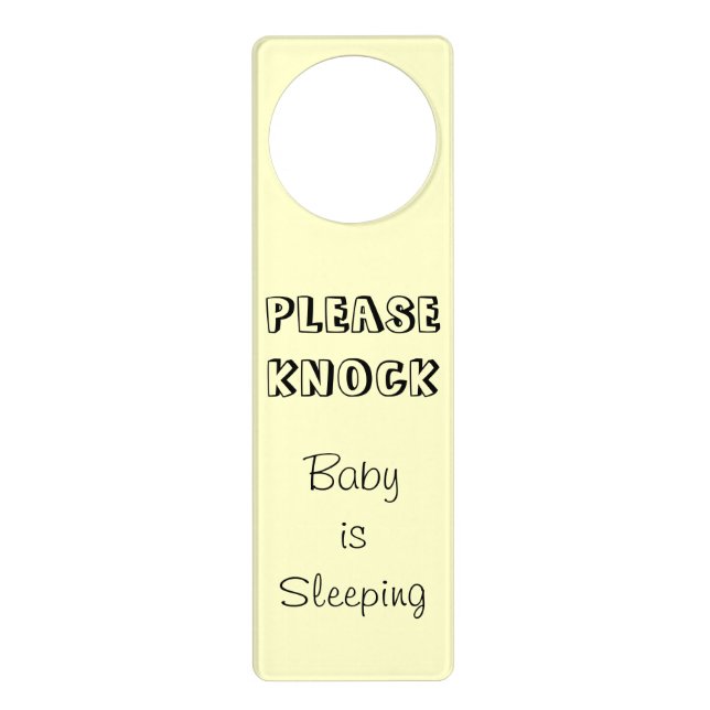 PLEASE KNOCK Baby is Sleeping -Don't Ring Doorbell Door Hanger (Front)