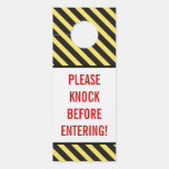 [ Thumbnail: "Please Knock Before Entering!" + Stripes Door Hanger ]