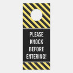 [ Thumbnail: "Please Knock Before Entering!" + Stripes Door Hanger ]
