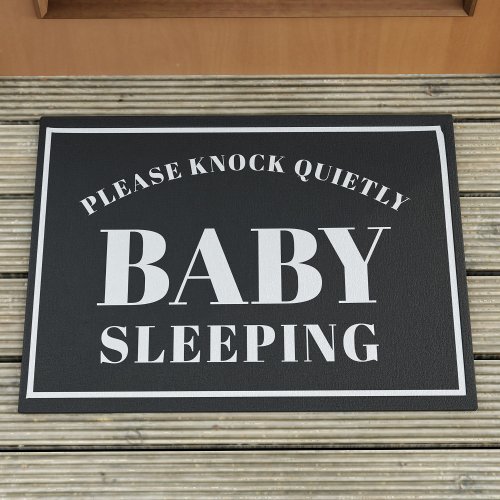 Please Knock Quietly Baby Sleeping Quote Doormat