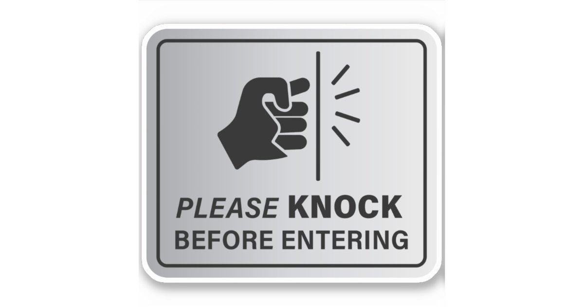 Please Knock Sign Sticker | Zazzle