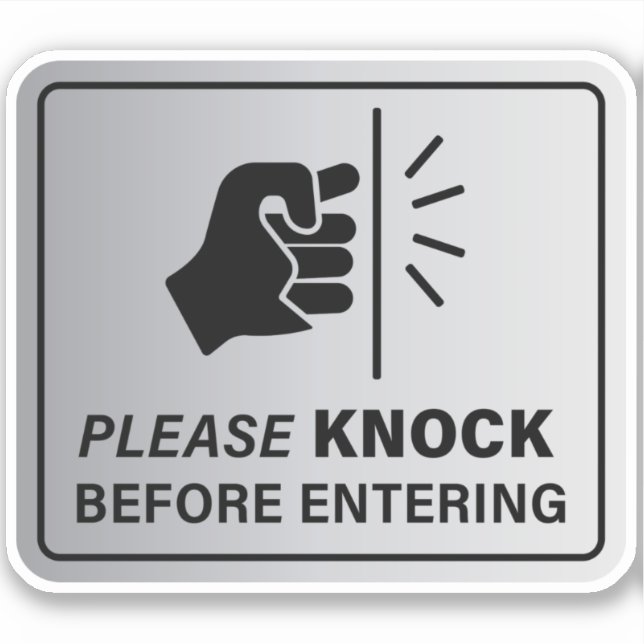 Please Knock Sign Sticker (Front)