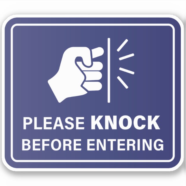 Please Knock Sign Sticker (Front)
