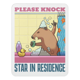 Please Knock Star In Residence Singing Groundhog Door Sign