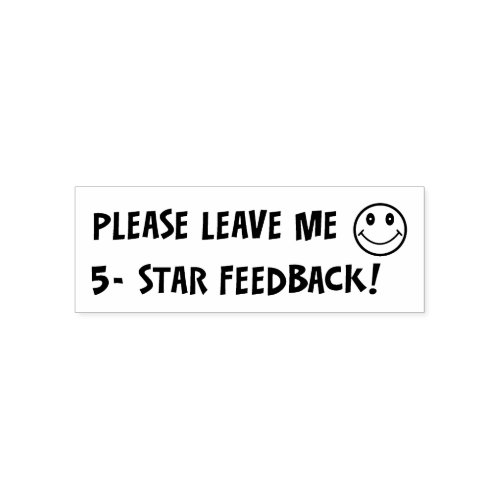 Please Leave Me 5_Star Feedback Face Emoji Self_inking Stamp