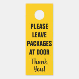 Please leave packages at door notice door hanger