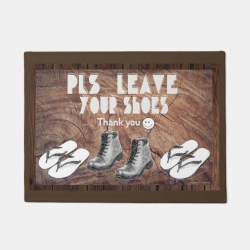 Please leave you shoes _ Asian custom Doormat