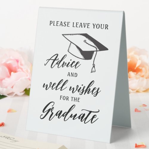 Please Leave Your Advice For The Graduate Simple Table Tent Sign