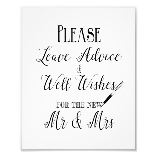 Please leave your advice wedding sign