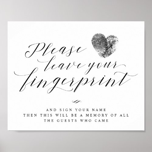 Please Leave Your Fingerprint Guest Book Sign