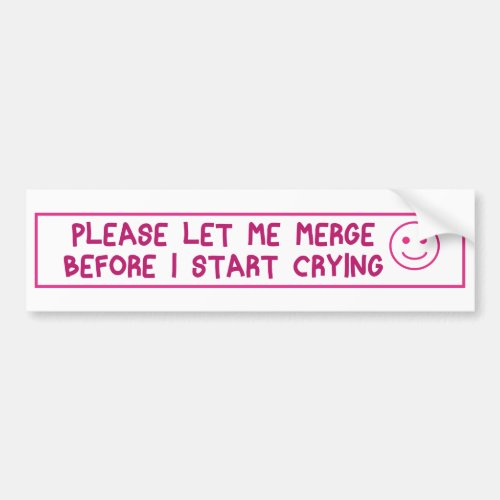 please let me merge before i start crying Aesthet Bumper Sticker