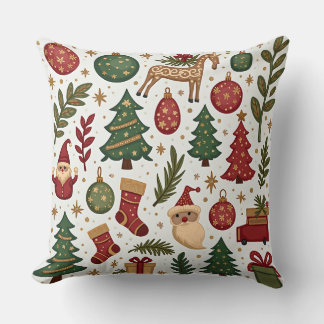 Please listen to as many Christmas images as you c Throw Pillow