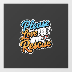 Please Love Rescue Dog Floor Decals