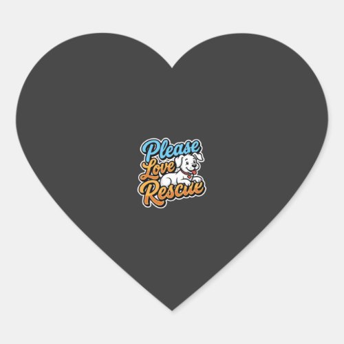 Please Love Rescue Dog Heart Sticker