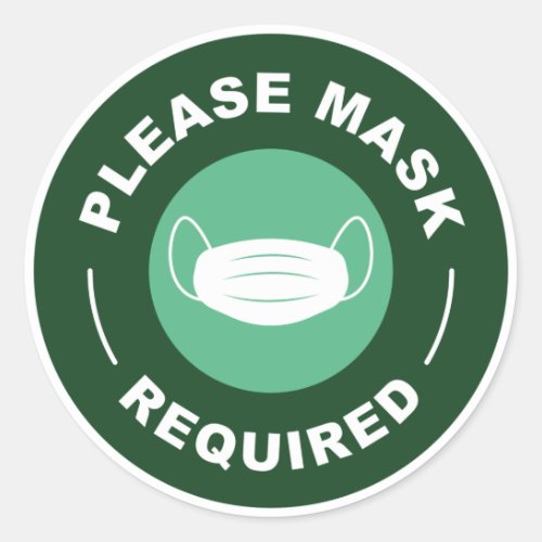 Please Mask Required Classic Round Sticker