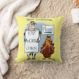 Please Navy Yellow Thanksgiving Day Throw Pillow