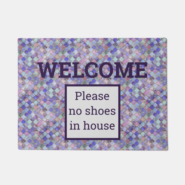 Please No Shoes In House WELCOME Doormat (Front)