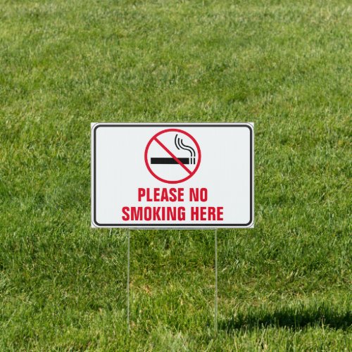 Please No Smoking Here Sign