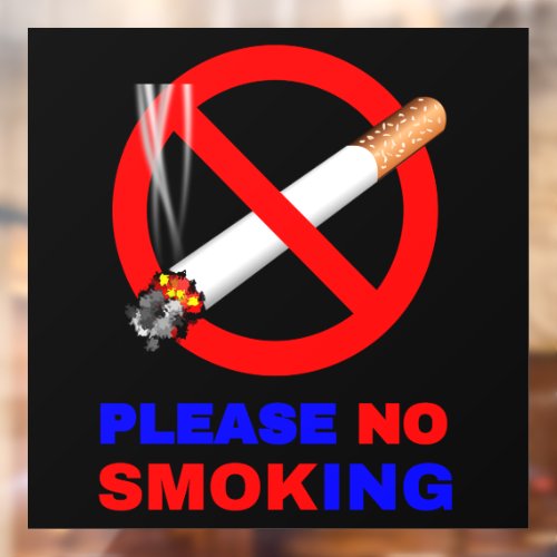 Please No Smoking Symbol  Window Cling